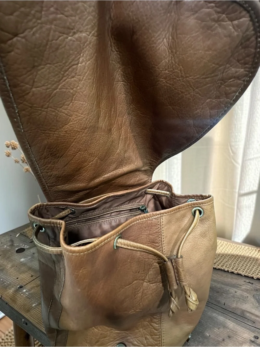 Genuine Leather Small Backpack/Handbag.